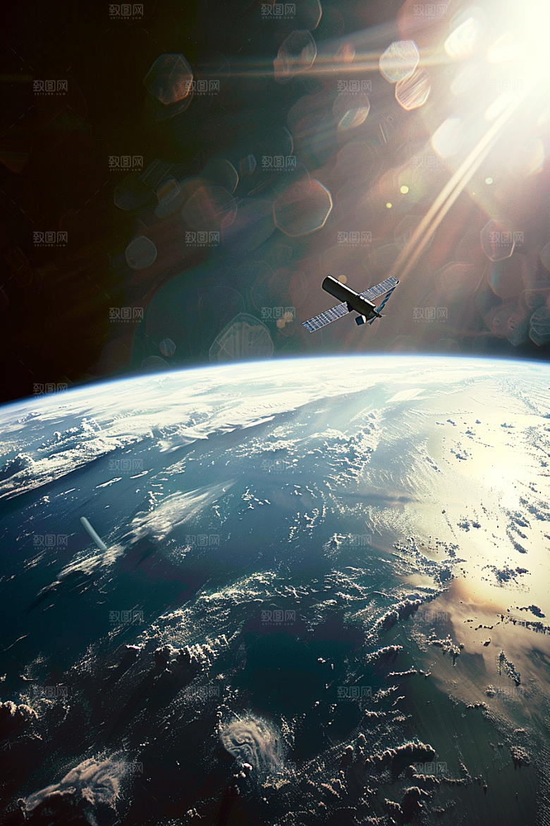 卫星空间站星空宇宙摄影图