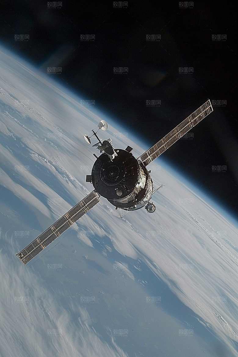 卫星空间站宇航星空摄影图