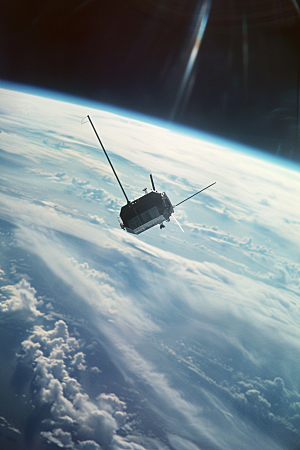 卫星空间站星辰大海科技摄影图
