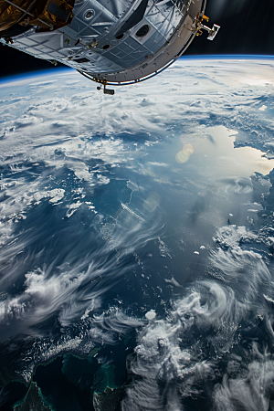 卫星空间站太空科技摄影图
