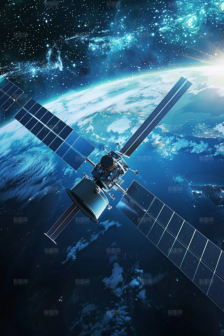 卫星空间站星空宇航摄影图