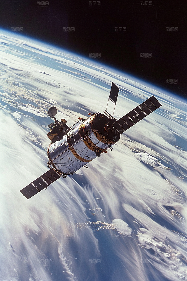 卫星空间站科技太空摄影图