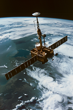 卫星空间站航天日太空摄影图
