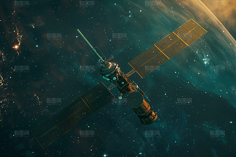 卫星空间站高清星辰大海摄影图