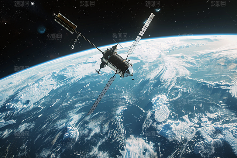 卫星空间站星空星球摄影图