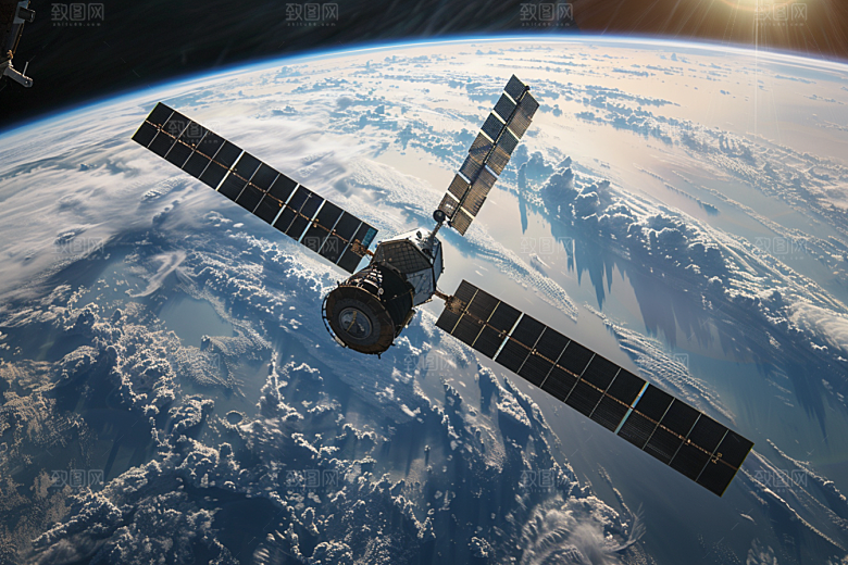 卫星空间站太空星辰大海摄影图