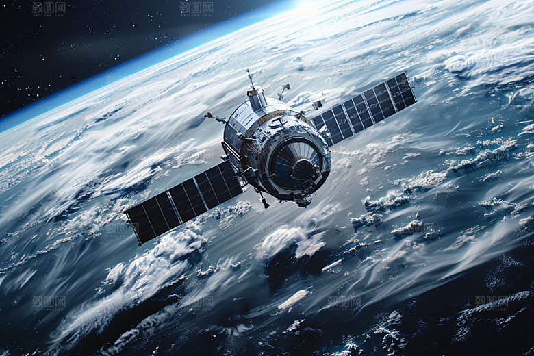 卫星空间站星空地球摄影图
