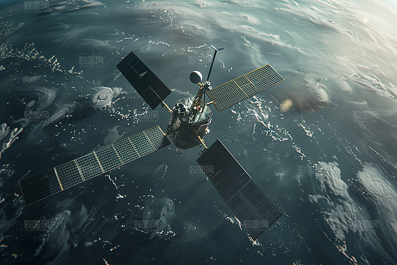 卫星空间站星空星辰大海摄影图