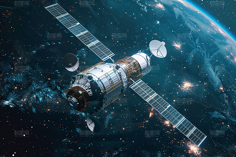 卫星空间站地球太空摄影图