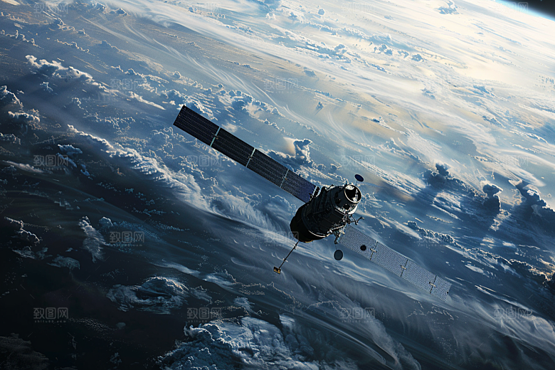 卫星空间站星空微信开屏摄影图