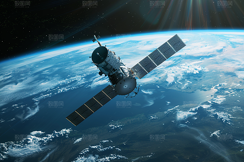 卫星空间站星辰大海地球摄影图