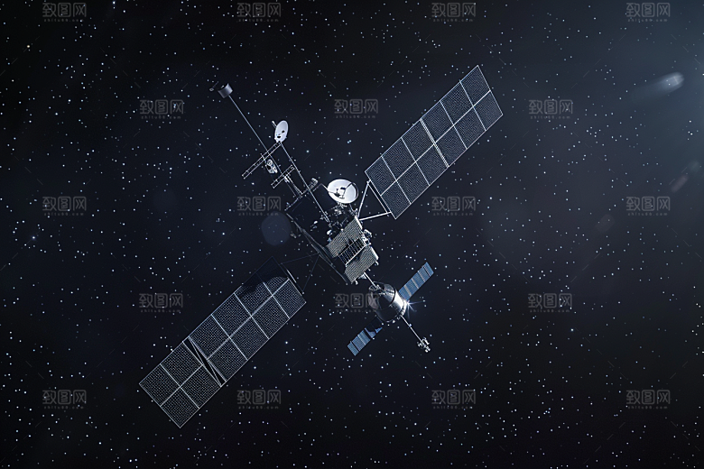 卫星空间站星空星辰大海摄影图