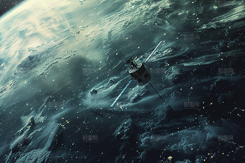 卫星空间站星球星辰大海摄影图