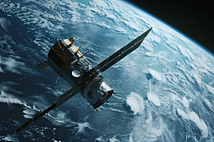 卫星空间站星空科技摄影图