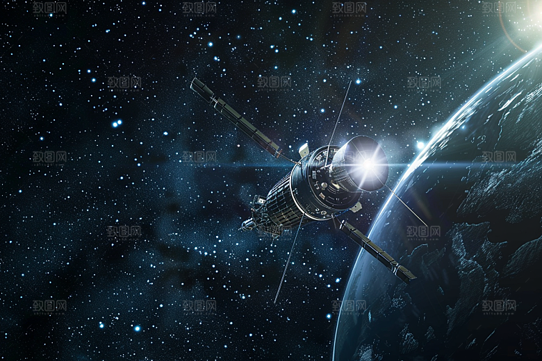 卫星空间站星空微信开屏摄影图