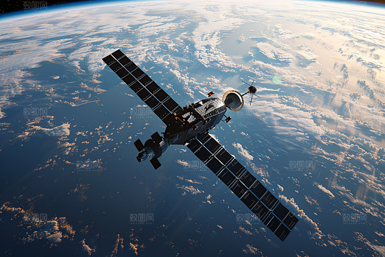 卫星空间站星空科技摄影图