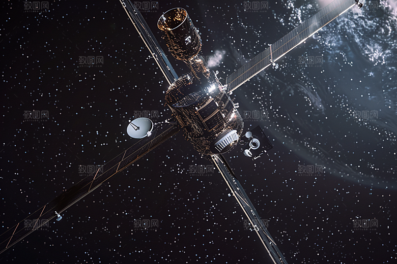卫星空间站星辰大海宇航摄影图