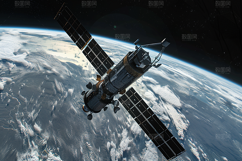 卫星空间站航天日地球摄影图