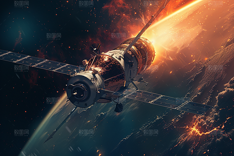卫星空间站地球微信开屏摄影图