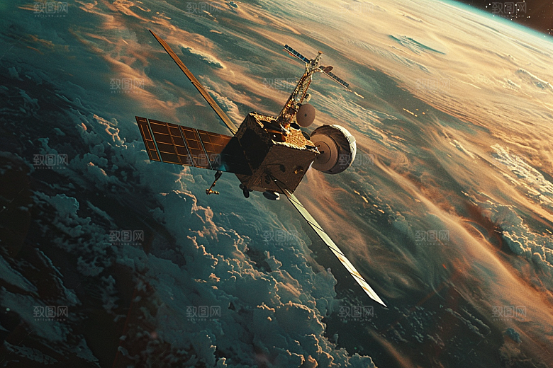 卫星空间站未来太空摄影图