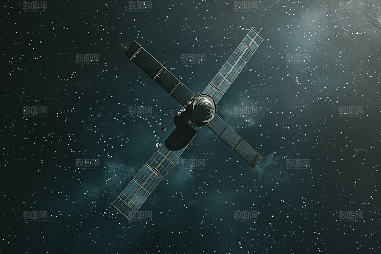卫星空间站星空航天日摄影图