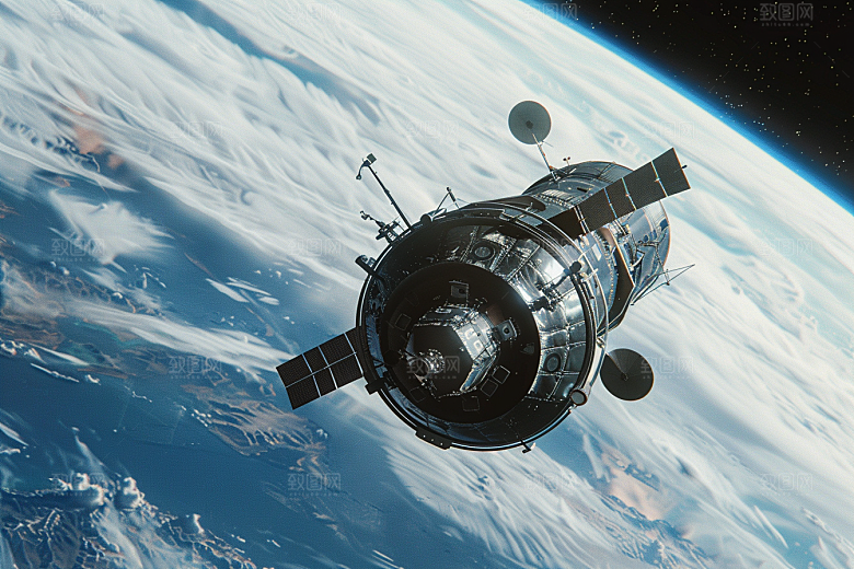 卫星空间站星空宇宙摄影图