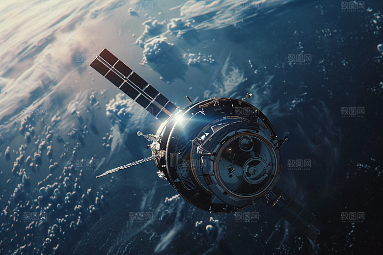 卫星空间站未来科技摄影图