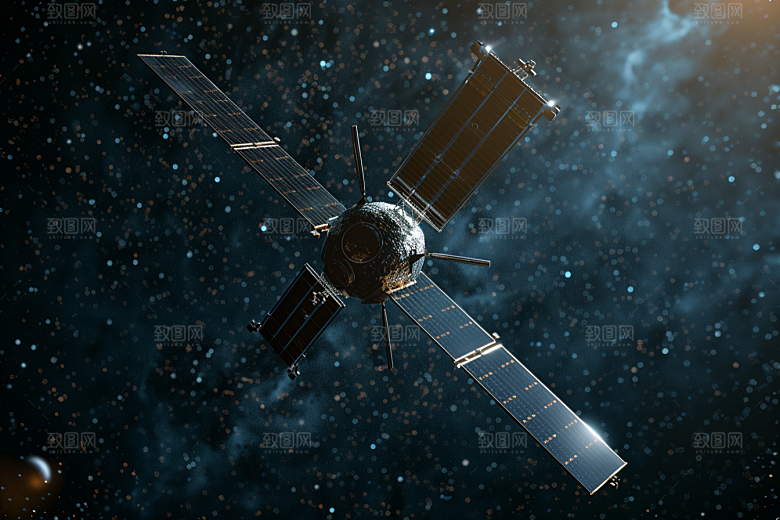 卫星空间站星空太空摄影图