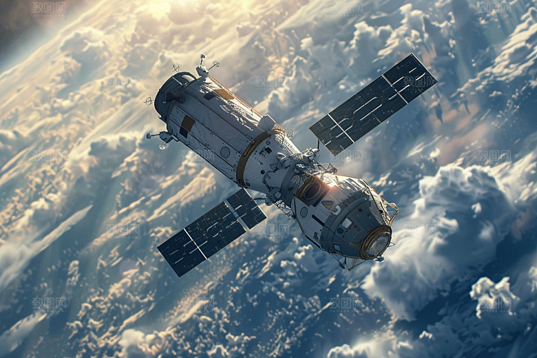 卫星空间站宇航星辰大海摄影图