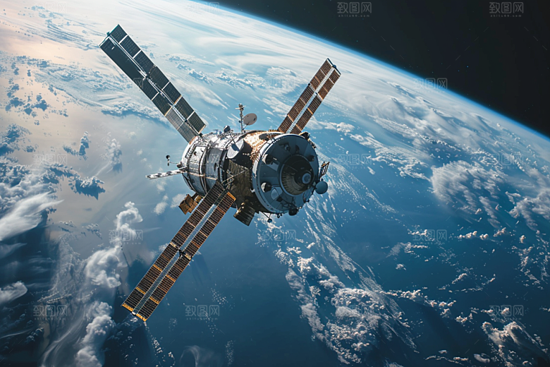 卫星空间站宇航星辰大海摄影图