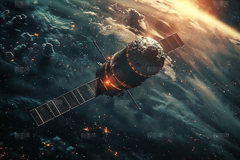 卫星空间站宇宙星空摄影图