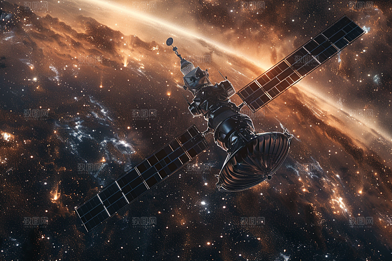 卫星空间站星空地球摄影图