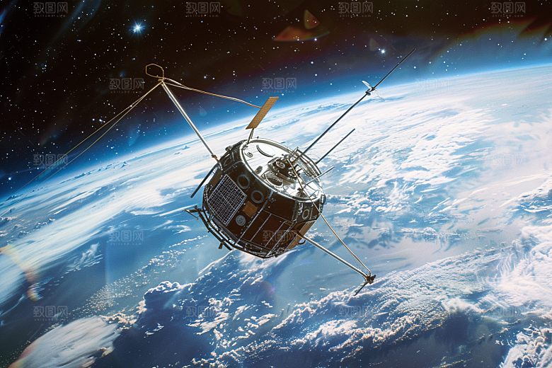 卫星空间站星球星空摄影图