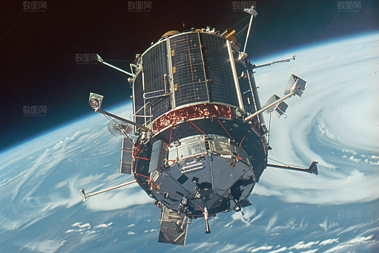 卫星空间站航天日太空摄影图