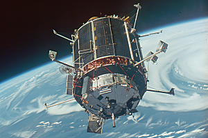 卫星空间站航天日太空摄影图