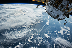 卫星空间站星辰大海高清摄影图