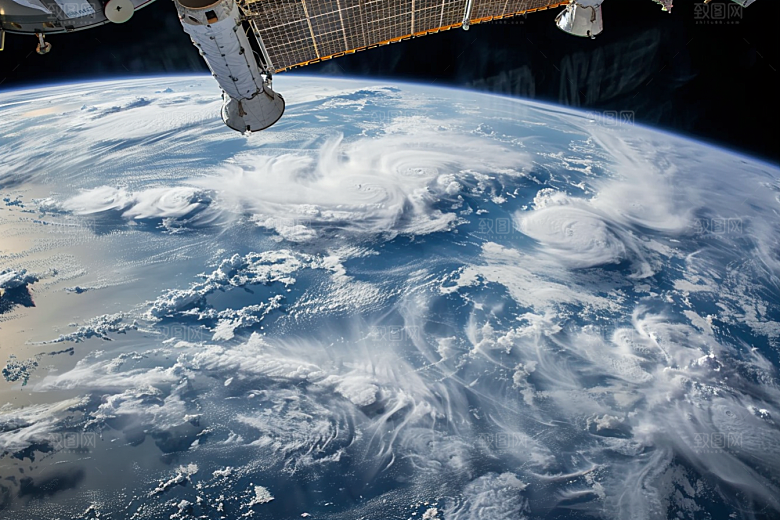 卫星空间站星辰大海太空摄影图
