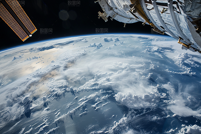 卫星空间站太空微信开屏摄影图