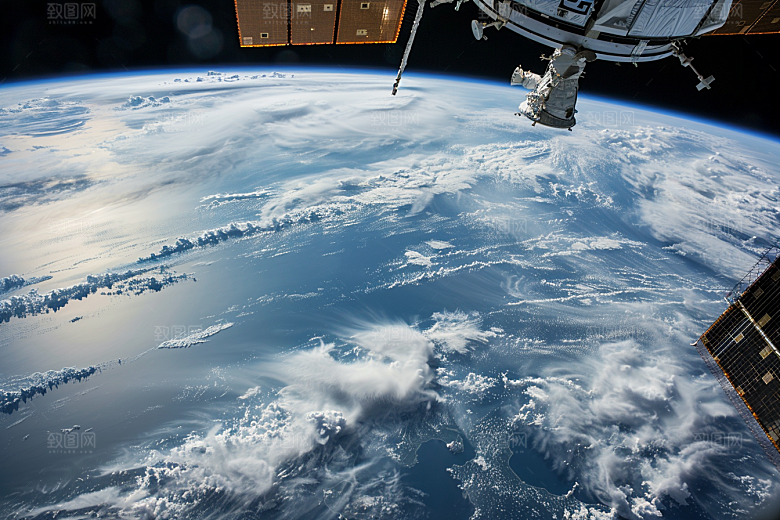 卫星空间站太空微信开屏摄影图