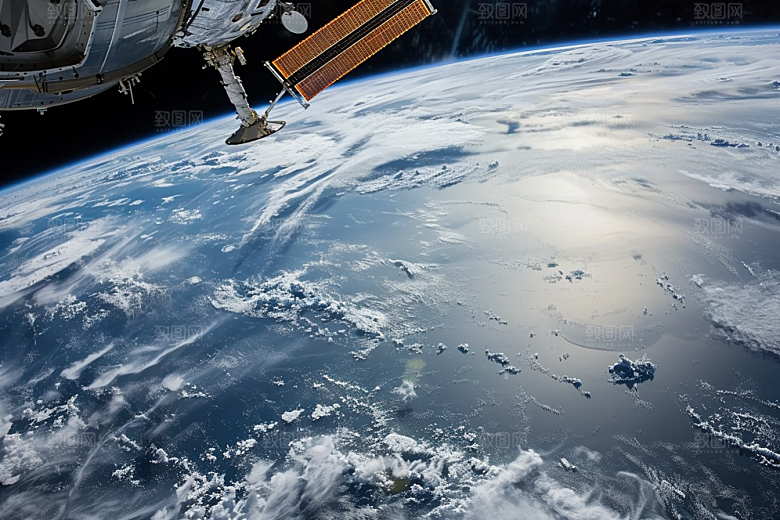 卫星空间站星空高清摄影图