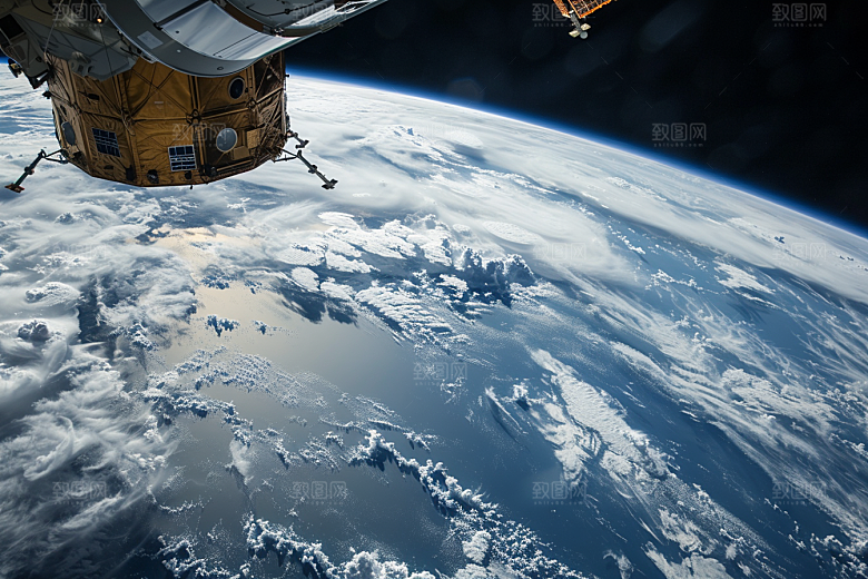 卫星空间站微信开屏科技摄影图