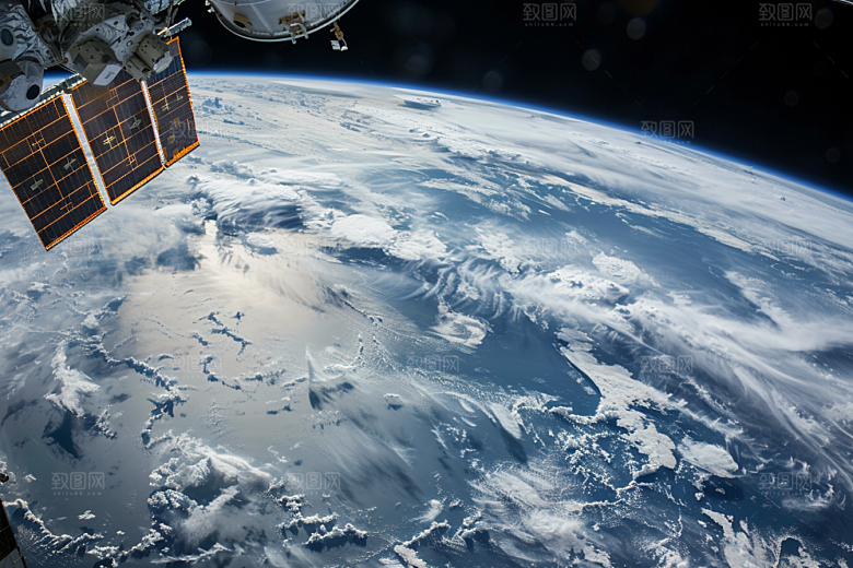 卫星空间站微信开屏科技摄影图