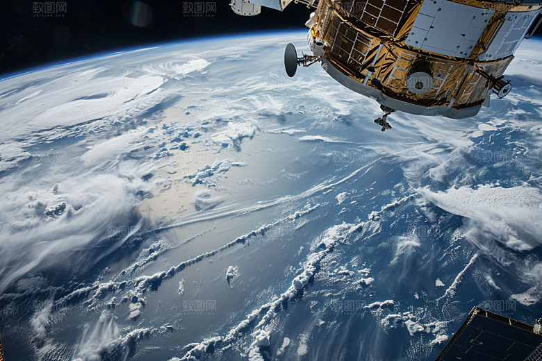 卫星空间站宇航星空摄影图