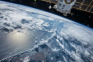 卫星空间站航天日宇航摄影图