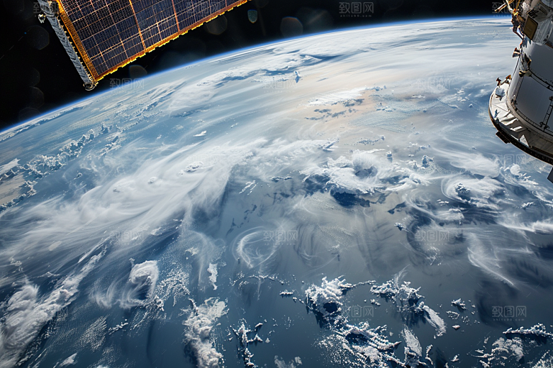 卫星空间站星空高清摄影图