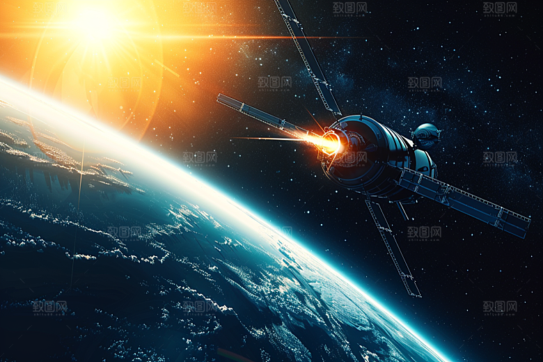 卫星空间站高清星球摄影图