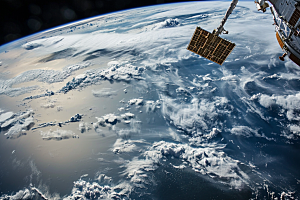 卫星空间站航天日星空摄影图