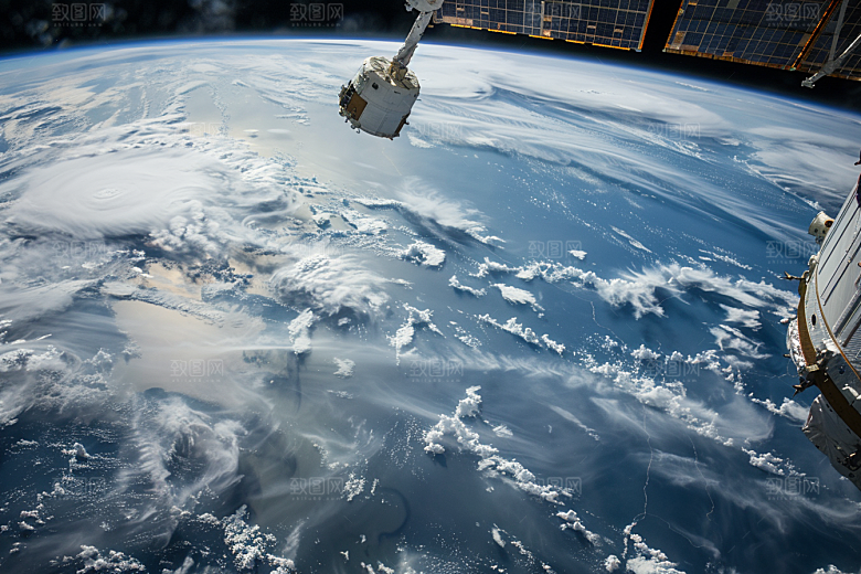 卫星空间站星辰大海宇航摄影图