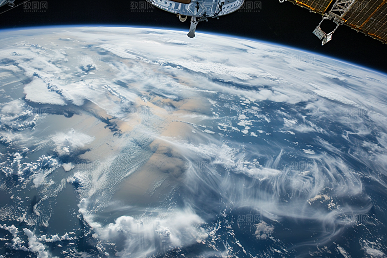 卫星空间站太空航天日摄影图