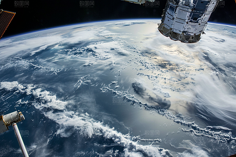 卫星空间站星空高清摄影图